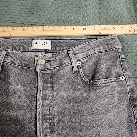 Agolde Nico High Rise Button Fly Ankle Fray Like New Size 31 Has stretch - Picture 13 of 16